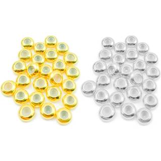 Mulutoo 50pcs messing gummi perler stopper perler stopper placering afstandsafstand perler justerbar skyderen lås rundt perler indsæt gummi til a