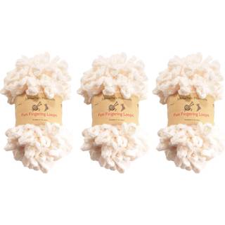 Jubileeyarn Fun Finger Loops Yarn - Jumbo Polyester - 100G/Skein - Ivory - 3 Skeins