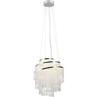 Reality Leuchten Hængelampe Pomp, dæmpbar, Krom/sølv, Stue/spisestue, Plast