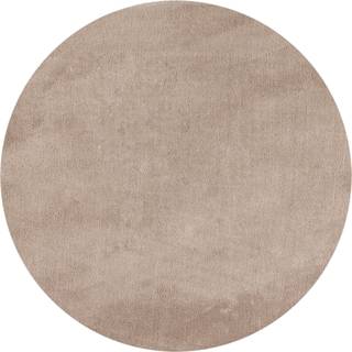 Sky Rund Kortluvet tæppe Ensfarvet - Beige - 160x160 (Rund)