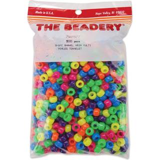 Beadery Pony Perles 6x9mm Neon Multi