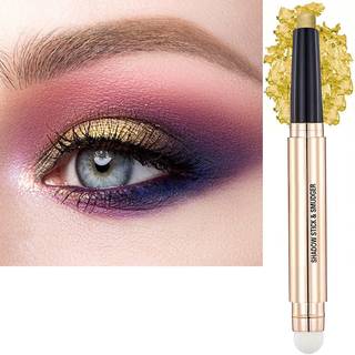 Metiplou Gold Eyeshadow Stick Cream Shimmer Smooth Eyeshadow Pencil Hypoallergenisk vandtæt langvarig øjenskygge Pen Highlighter Stick Multi-Dime