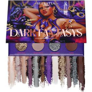Selestia Beauty Makeup Eyeshadow Palette Dark Fantasys - 12 Slendbare nuancer med Matte Shimmer Satin og Glitter Finishes - High Pigmented Eye Sh