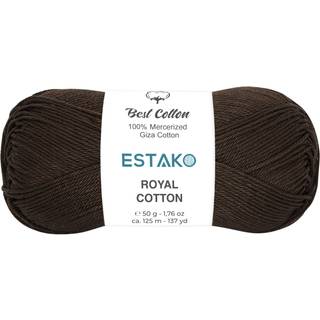 Estako Royal Cotton 100% merceriseret Giza Cotton Yarn Soft Super Fino 1 til hækling og strikning 1,76 oz (50 g) / 137 år (125m) (5086 - mørkebru