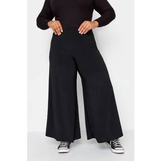 Yours Curve Yours Curve Black Super Wide Leg Jersey Palazzo Trousers