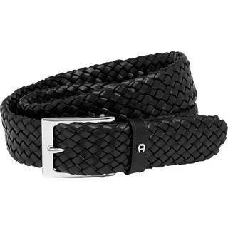 AIGNER Herren Gürtel schwarz Leder geprägt