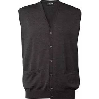 Clipper 50110 milan waistcoat v neck buttons Herre Charcoal Melange 2XL