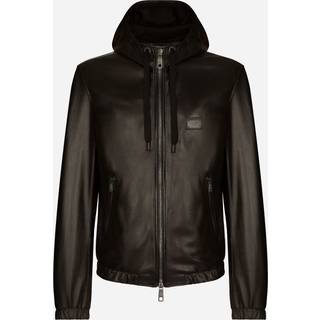 Dolce&Gabbana Logo leather jacket - black - EU 50