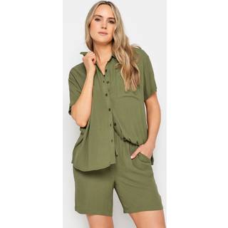 Lts Tall Olive Green Textured Shirt 12 Lts | Tall Women's Shirts & Blouses