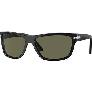 Persol Unisex PO3342S 95/58 Solbriller Acetat Sort Grøn Firkantet Polariseret