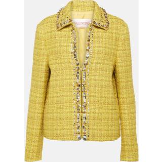 Valentino Embellished tweed jacket - yellow - XXXS