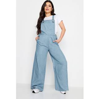 PixieGirl Petite PixieGirl Petite Light Blue 100% Cotton Denim Wide Leg Dungarees