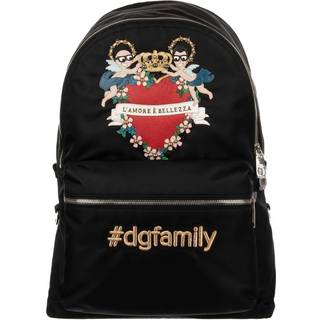 Dolce & Gabbana Black Nylon #DGFAMILY Embellished Backpack VULCANO Bag