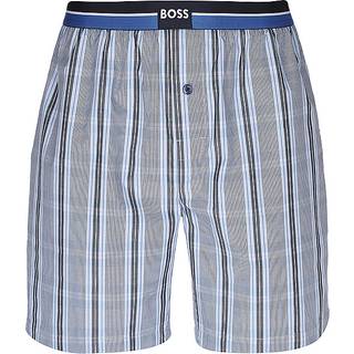 BOSS pyjamasshorts i blå med ternet mønster til herre
