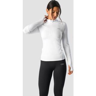 Everyday Long Sleeve 1/4 Stripe Zipper White