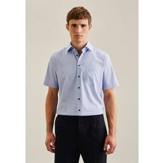 Seidensticker Herren Kurzarmhemd blau Comfort Fit