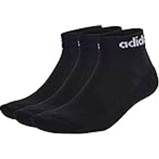 Linear Ankle Socks Cushioned sokker, 3 par - Black / White - 31-33