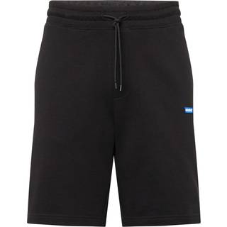 Shorts i sweatstof af bomuld med løbesnor og blåt logomærkat