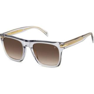 DAVID BECKHAM Mand DB 7000/S FLAT 63M/HA Solbriller Acetat Grå Brun Firkantet Skygge