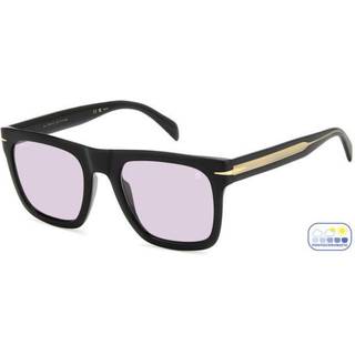 DAVID BECKHAM Mand DB 7000/S FLAT 807/KE Solbriller Acetat Sort Violet Firkantet