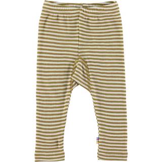 Leggings i khaki og hvidstribet uld-silke