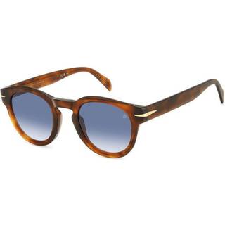 DAVID BECKHAM Mand DB 7041/S FLAT WR9/08 Solbriller Acetat Havana/Brun Lyseblå Rund Skygge