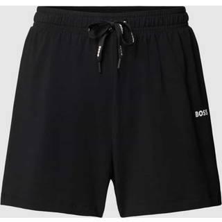 Pyjamasshorts i bomuld med stræk og med logoprint og løbesnor