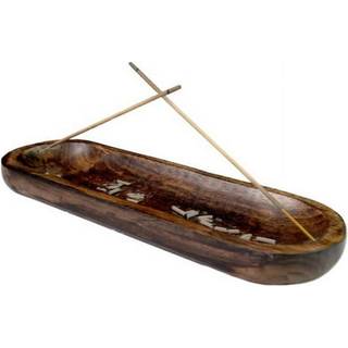 Kasa -stil træ dobbelt røgelse pinde Holder Burner - Stor askefanger håndlavet boligindretning