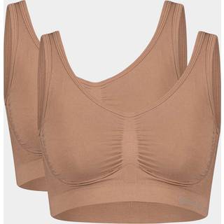 Tan nude bambus BH uden bøjle og polstring i flot 2 pak fra Bamboo Basics, M