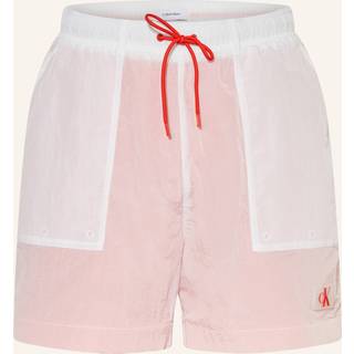 Medium Drawstring Swim Shorts - CK Monogram - Red - M