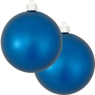 Jul af Krebs 6 """" (150 mm) Velvet Aloha Blue [2 stykker] Ekstra store faste store store store store udendørs plastik UV -kuglepynt hængende træde