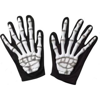 Skelett Handschuhe mit Knochenapplikation