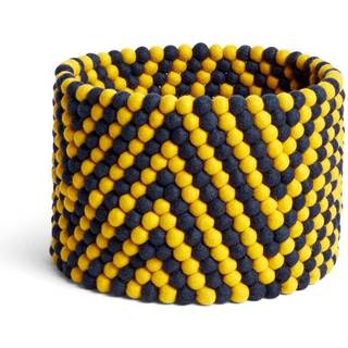 Bead opbevaringskurv, gul chevron
