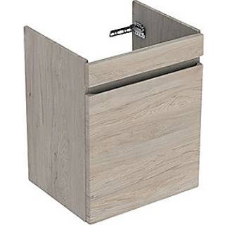 Geberit Renova Plan underskab til håndvask, med en skuffe og en indvendig skuffe: B=48.4cm, H=60.6cm, T=40.7cm, Bredde håndvask=55cm, Nøddetræ hickory lys / Folie struktureret