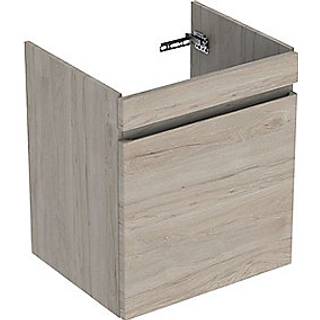 Geberit Renova Plan underskab til håndvask, med en skuffe og en indvendig skuffe: B=58.5cm, H=60.6cm, T=44.6cm, Bredde håndvask=65cm, Nøddetræ hickory lys / Folie struktureret