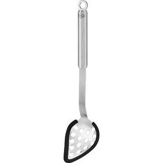 Rösle Multifunktionslöffel mit Rundgriff - Edelstahl mit Silikonrand - Schwarz,Silber