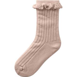 Lil Atelier - Freja Ankelstrømpe med Blondekant - Rose Dust