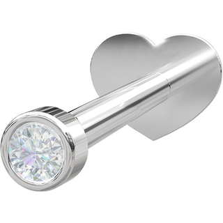 Piercing smykker - Pierce52 labret pircing i sølv med zirkonia