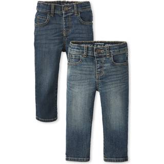 B?rnenes sted baby drenge og sm?barn str?kker lige ben jeans i alderen indigo/lt med sten 2 pakke 12-18 m?neder os