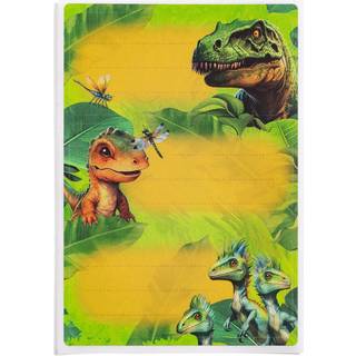 Herma: Notesbogmærkat med dinosaurmønster - sæt med 9 stk.