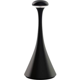 Genopladelig LED-bordlampe Nudrop mini, sort, IP54, dæmpbar