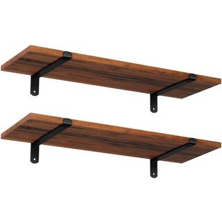 Sidebord med en skuffe og 2 opbevaringshylder - Rustik brun / svart