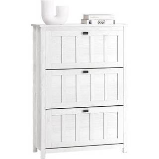 SoBuy Skoskab FSR162-W - Hvidt skomøbel med justerbare hylder