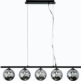 Neptun pendel, røggrå, længde 100 cm, 5-lys, glas
