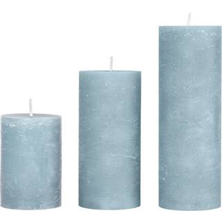 Rustic candle bloklys, diameter 7 cm - POETIC BLUE • Cozy living