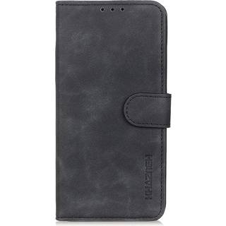 Huawei P Smart (2021) KHAZNEH Retro Læder Cover m. Pung - Sort