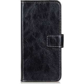 Huawei P Smart 2021 Blankt Læder Cover m. Pung - Sort