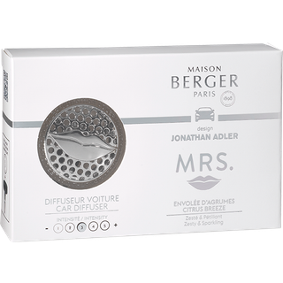 BIL DUFTFRISKER M. CITRUS BREEZE BY JONATHAN ADLER - DIFFUSER + REFILL - MAISON BERGER PARIS - Car diffuser / duft til bil - Maison Berger Paris - StudioBuus