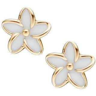 Enamel Flowers Ørestikker - Blankpoleret Forgyldt Sterling Sølv - Christina