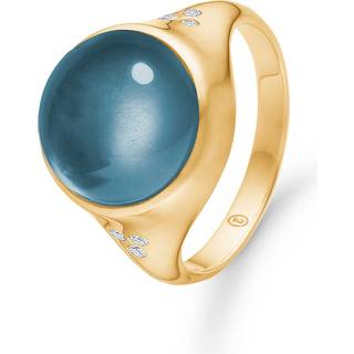 Mads Z Pantheon ring i 14 kt. guld med brillant og London Blue Topas